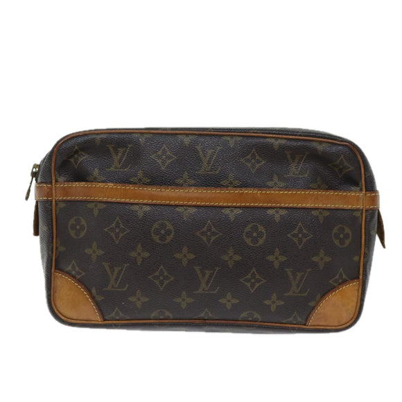 LOUIS VUITTON Monogram Compiegne 28 Clutch Tasche M51845 LV Auth 73420