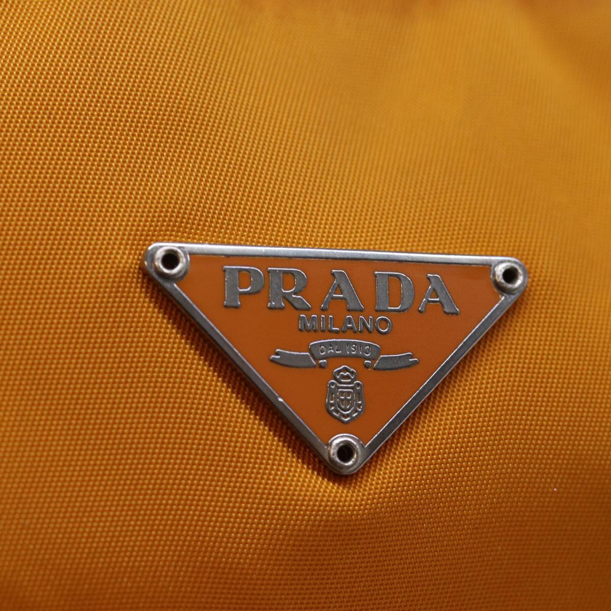PRADA Hand Bag Nylon Orange Auth 73428
