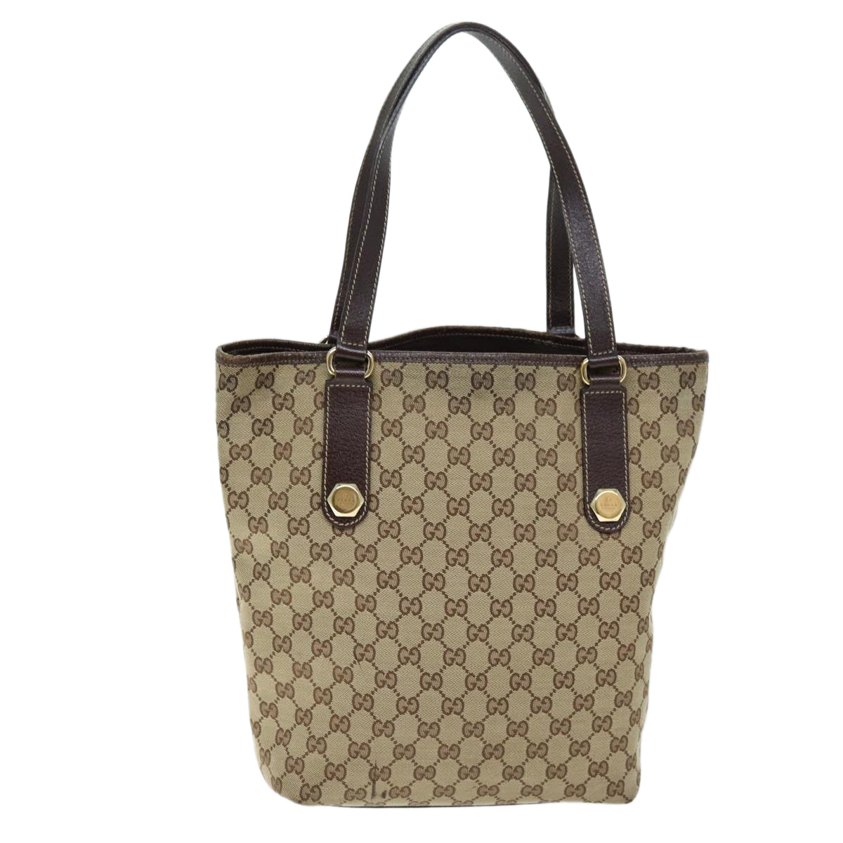 GUCCI GG Canvas Tote Bag Beige 153009 Auth 73451