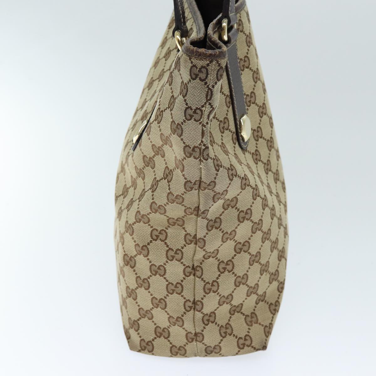 GUCCI GG Canvas Tote Bag Beige 153009 Auth 73451