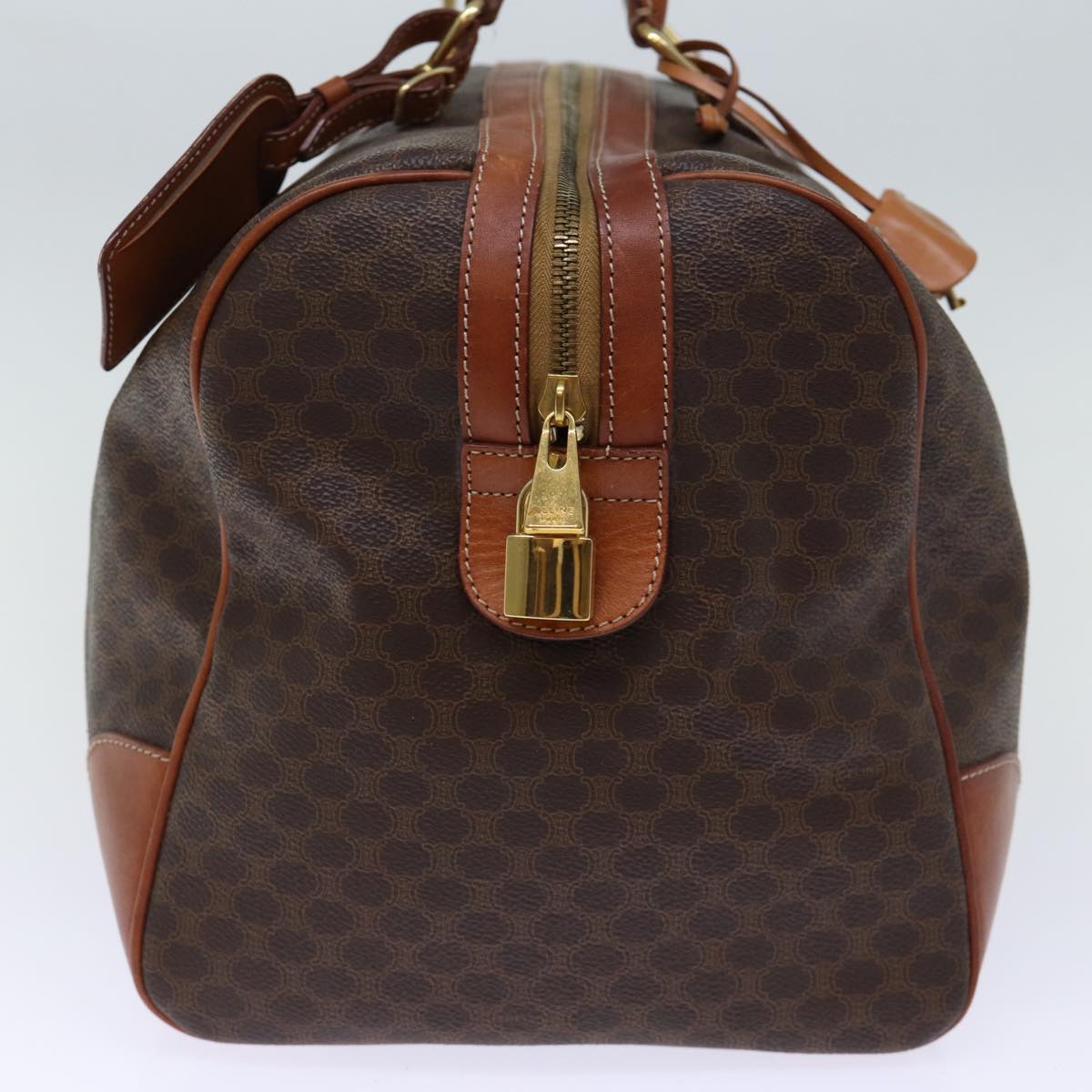 CELINE Macadam Canvas Boston Bag PVC Brown Auth 73452