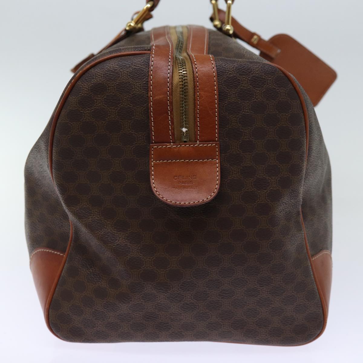 CELINE Macadam Canvas Boston Bag PVC Brown Auth 73452