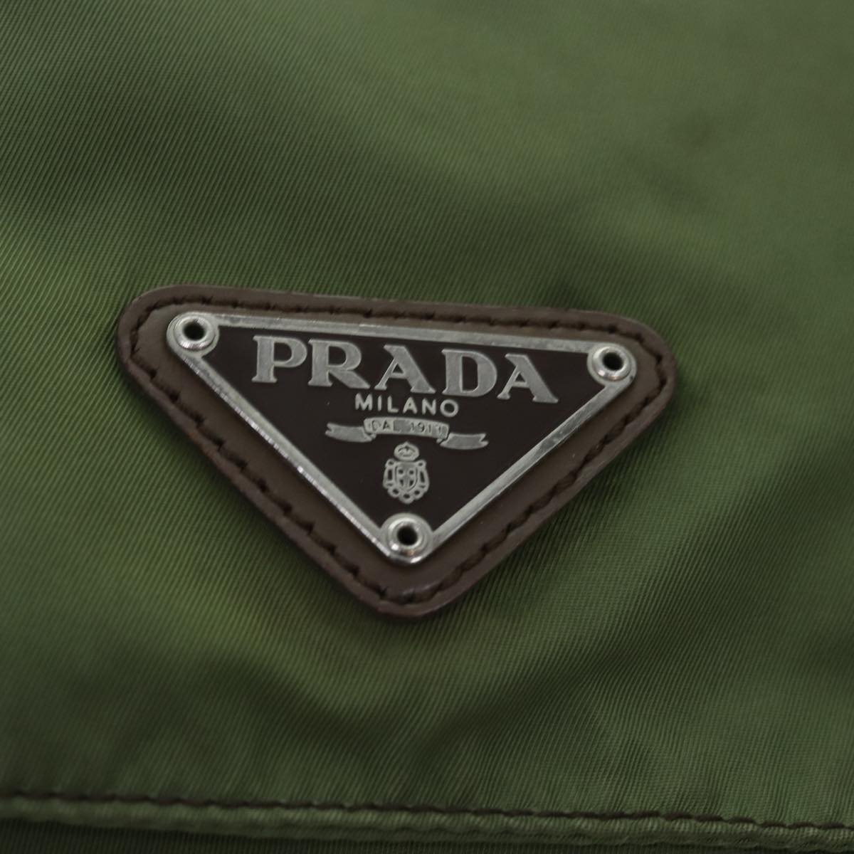 PRADA Shoulder Bag Nylon Khaki Auth 73457