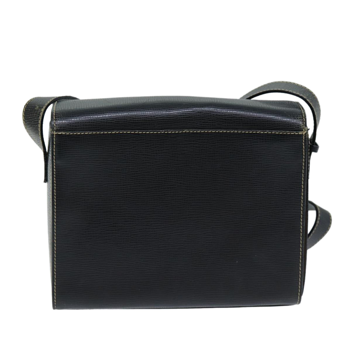 CELINE Shoulder Bag Leather Black Auth 73484 - 0