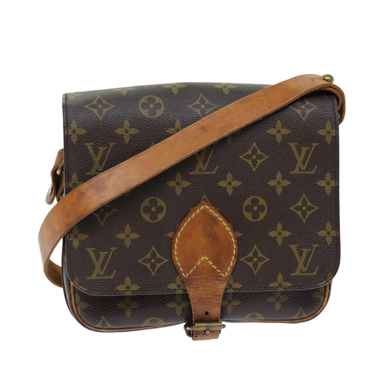 LOUIS VUITTON Monogram Cartouchiere MM Shoulder Bag M51253 LV Auth 73485