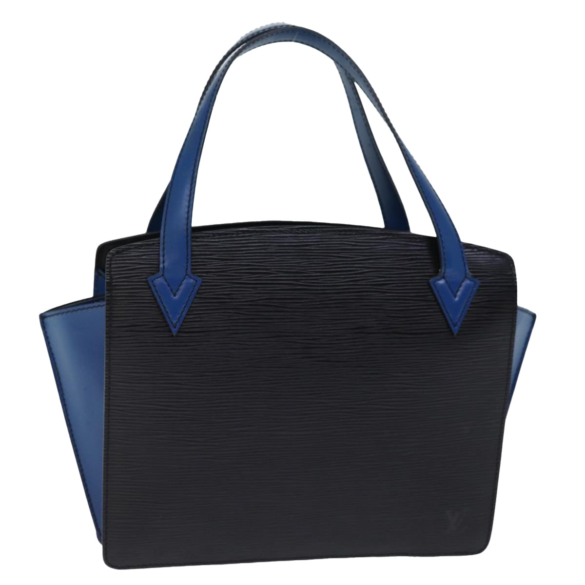 LOUIS VUITTON Epi Bicolor Varenne Hand Bag Black Blue M52385 LV Auth 73527