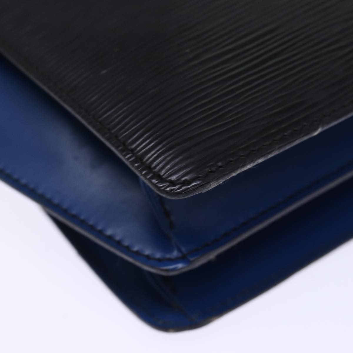 LOUIS VUITTON Epi Bicolor Varenne Hand Bag Black Blue M52385 LV Auth 73527