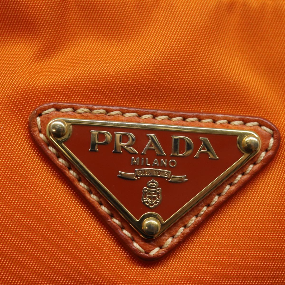 PRADA Accessory Pouch Nylon Orange Auth 73580