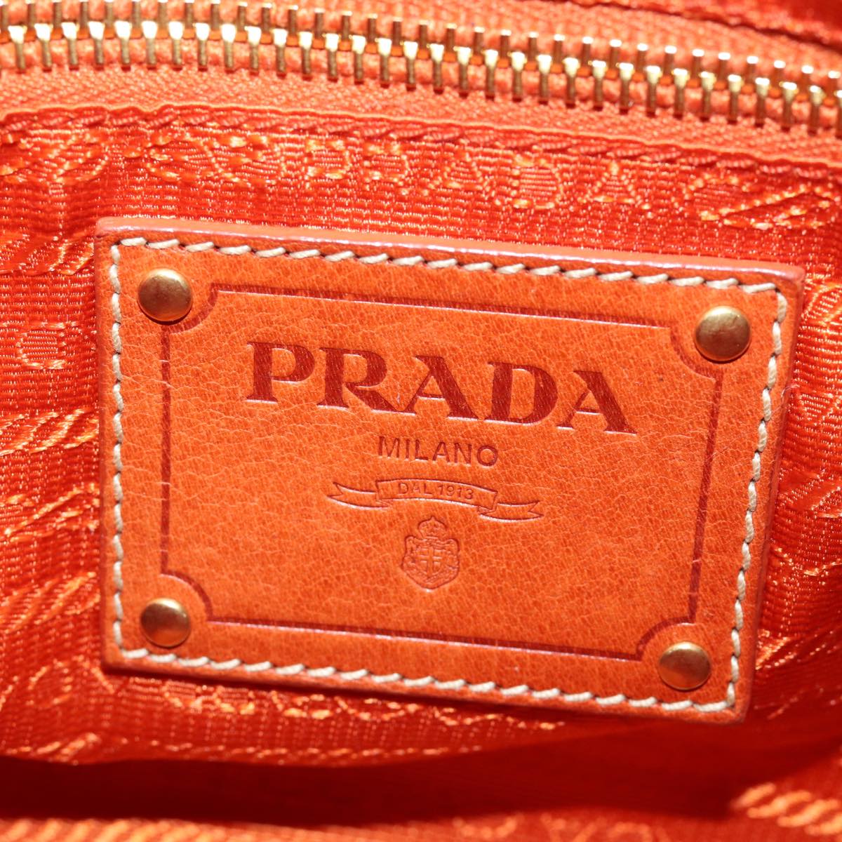 PRADA Accessory Pouch Nylon Orange Auth 73580