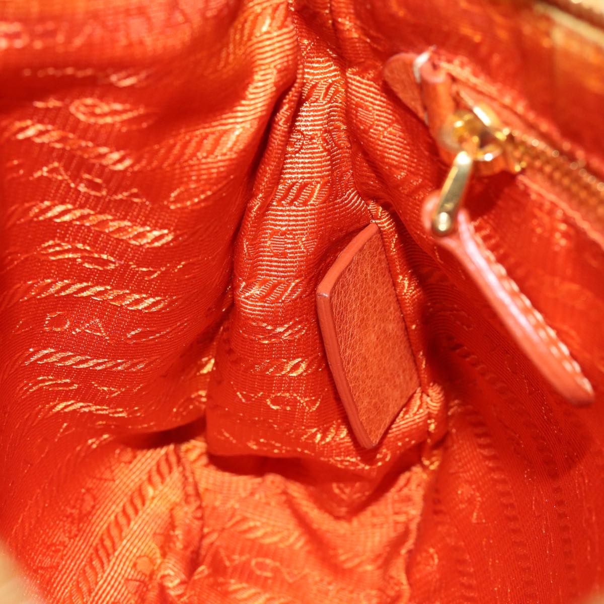 PRADA Accessory Pouch Nylon Orange Auth 73580