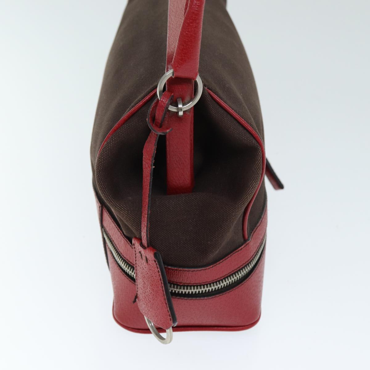 PRADA Shoulder Bag Canvas Brown Auth 73593