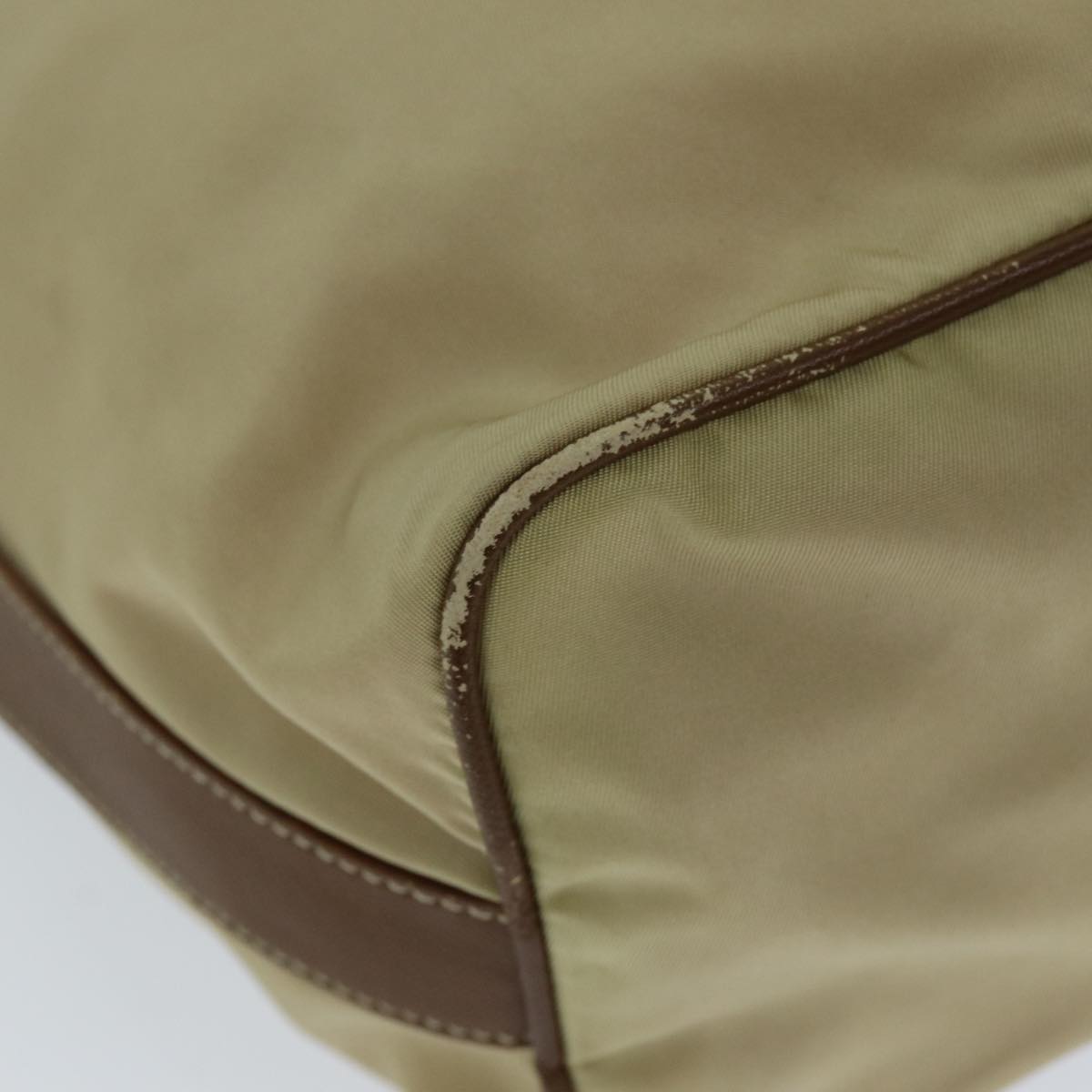 PRADA Shoulder Bag Nylon Beige Auth 73602