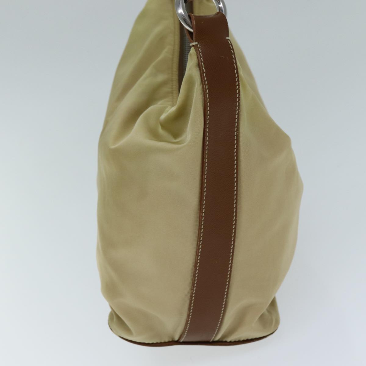PRADA Shoulder Bag Nylon Beige Auth 73602