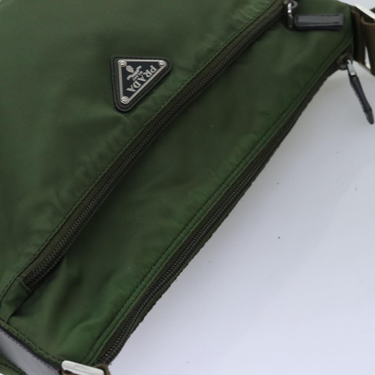 PRADA Shoulder Bag Nylon Khaki Auth 73603