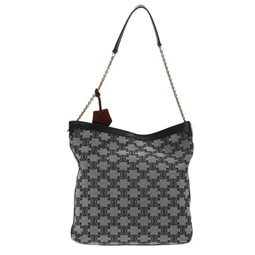 CELINE Triomphe Canvas Shoulder Bag Gray Auth 73617 - 0