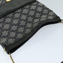 CELINE Triomphe Canvas Shoulder Bag Gray Auth 73617-6