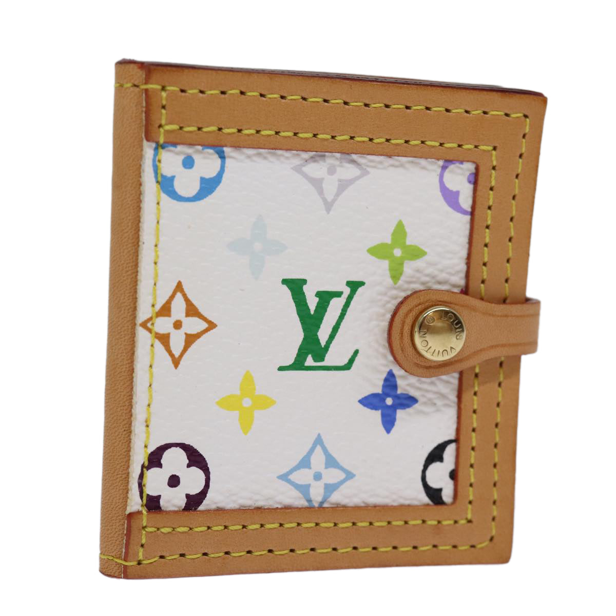 LOUIS VUITTON Monogram Multicolor Porte Photo 2 Frame White M58003 LV Auth 73621