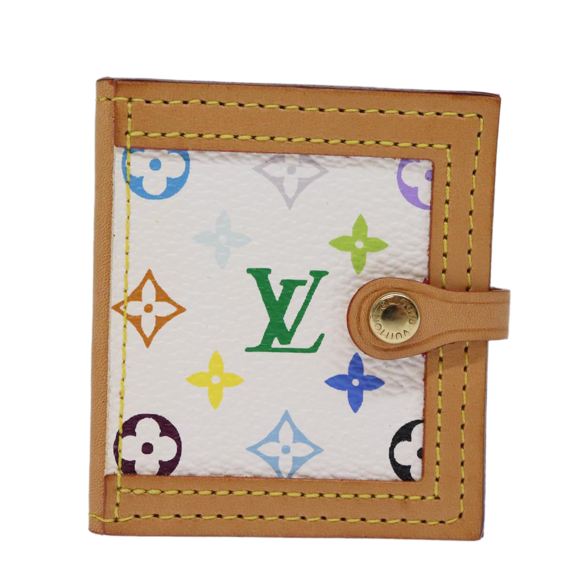 LOUIS VUITTON Monogram Multicolor Porte Photo 2 Frame White M58003 LV Auth 73621