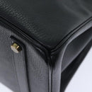 HERMES Birkin 35 Hand Bag Leather Black Gold Auth 73622-12