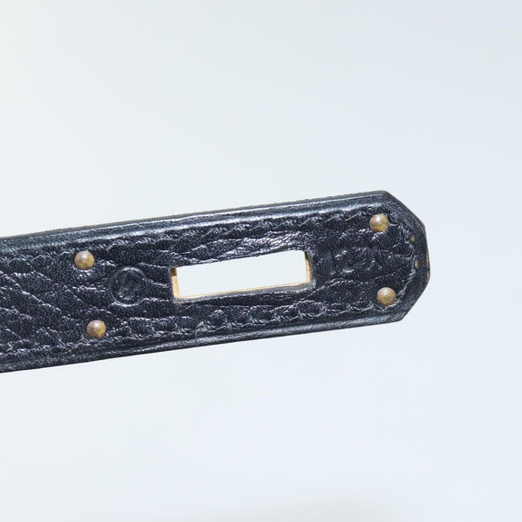 HERMES Birkin 35 Hand Bag Leather Black Gold Auth 73622