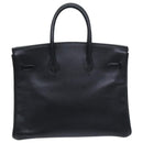 HERMES Birkin 35 Hand Bag Leather Black Gold Auth 73622-3