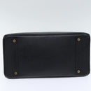 HERMES Birkin 35 Hand Bag Leather Black Gold Auth 73622-9