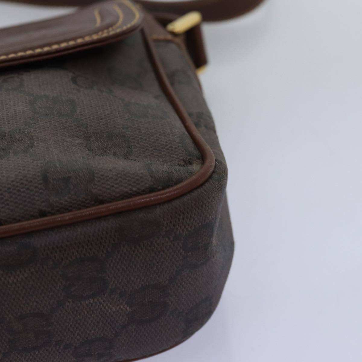 GUCCI GG Canvas Shoulder Bag Brown 007 256 0084 Auth 73658