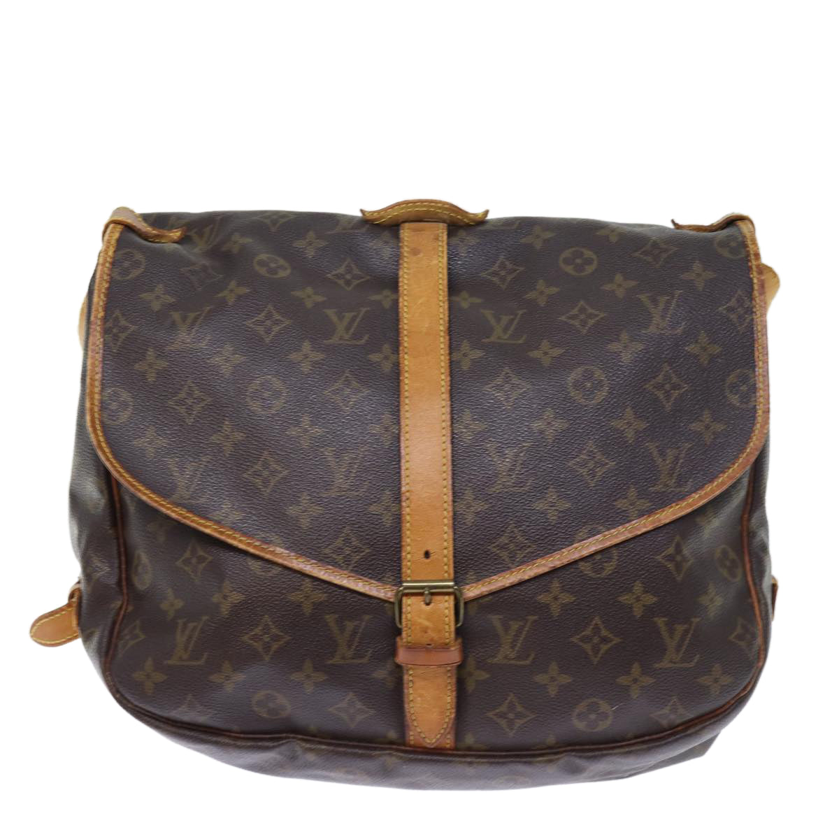 LOUIS VUITTON Monogram Saumur 35 Shoulder Bag M42254 LV Auth 73689