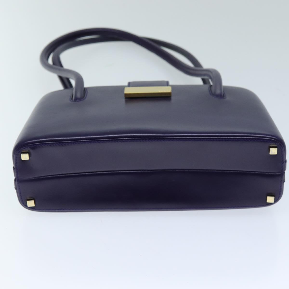 GUCCI Shoulder Bag Leather Outlet Purple Auth 73727