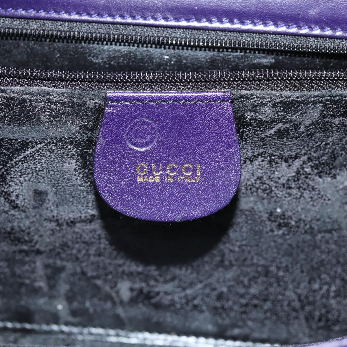 GUCCI Shoulder Bag Leather Outlet Purple Auth 73727