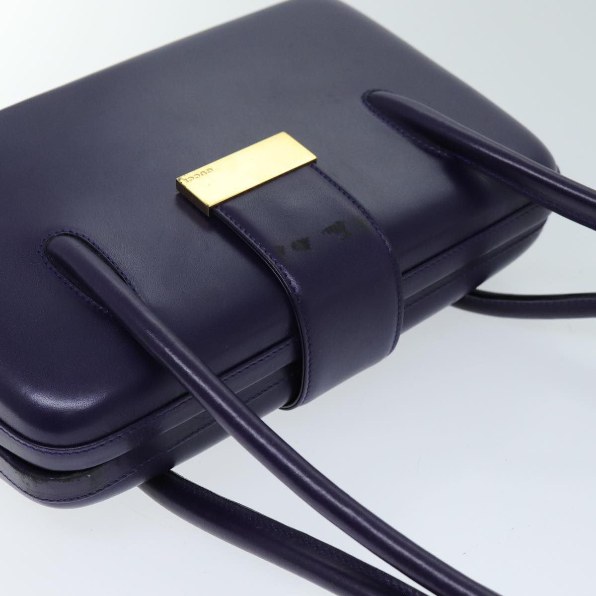 GUCCI Shoulder Bag Leather Outlet Purple Auth 73727