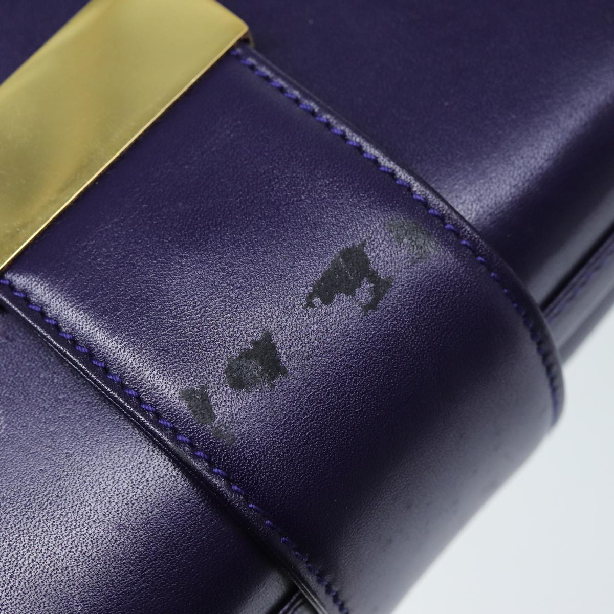 GUCCI Shoulder Bag Leather Outlet Purple Auth 73727