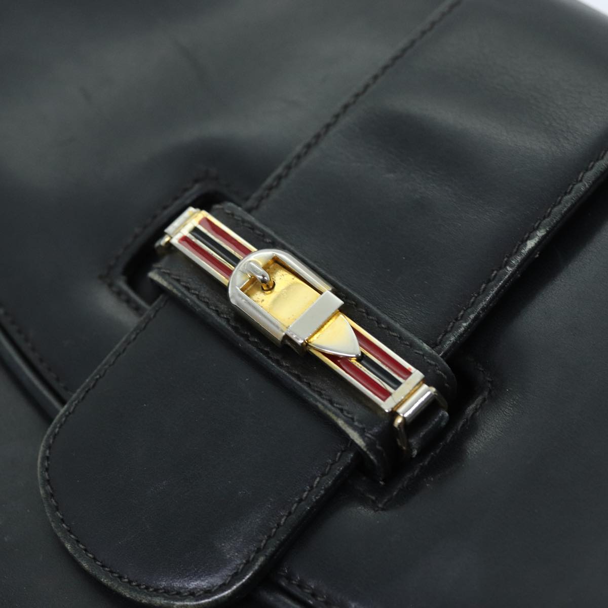 GUCCI Shoulder Bag Leather Black Auth 73737