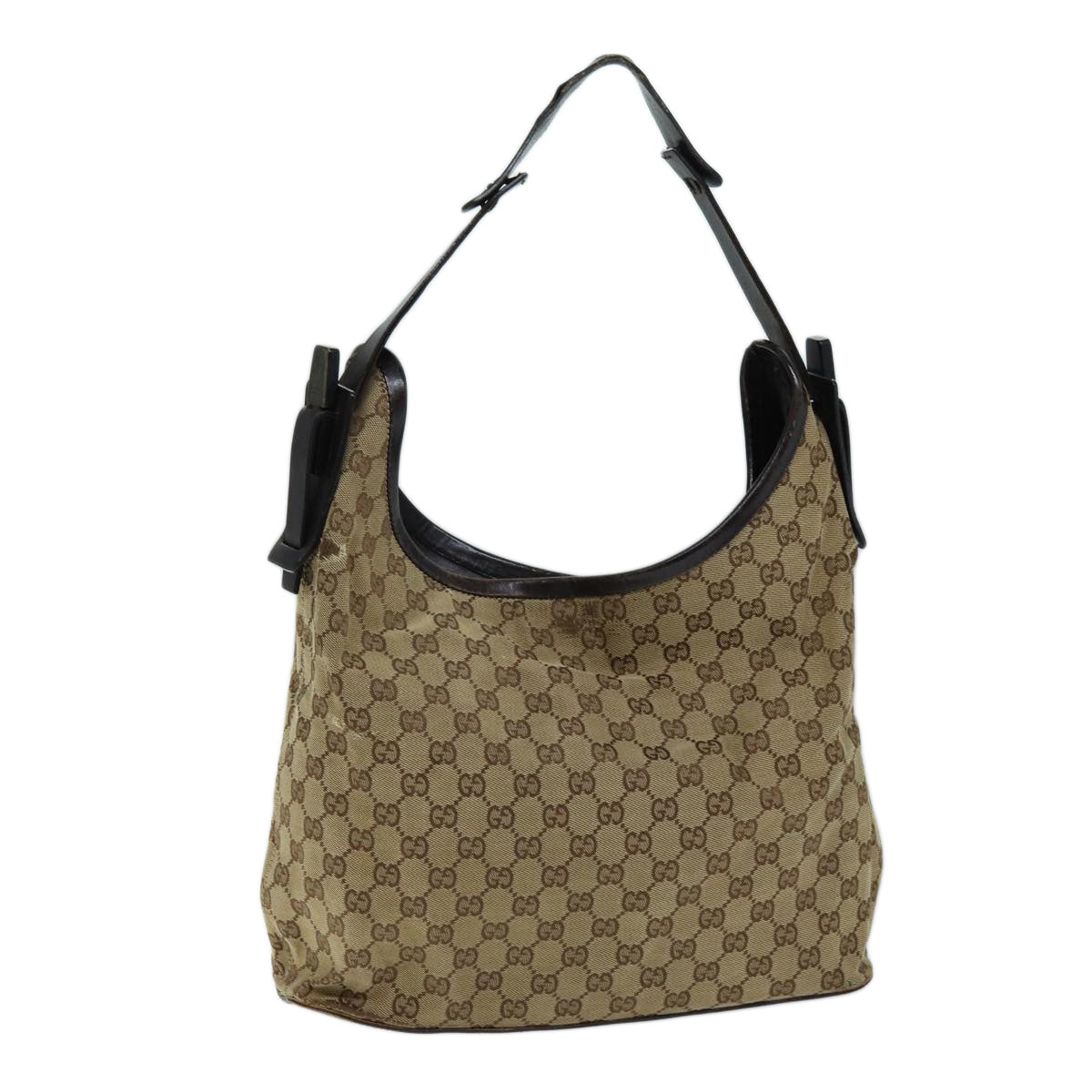 GUCCI GG Canvas Shoulder Bag Beige 106242 Auth 73740