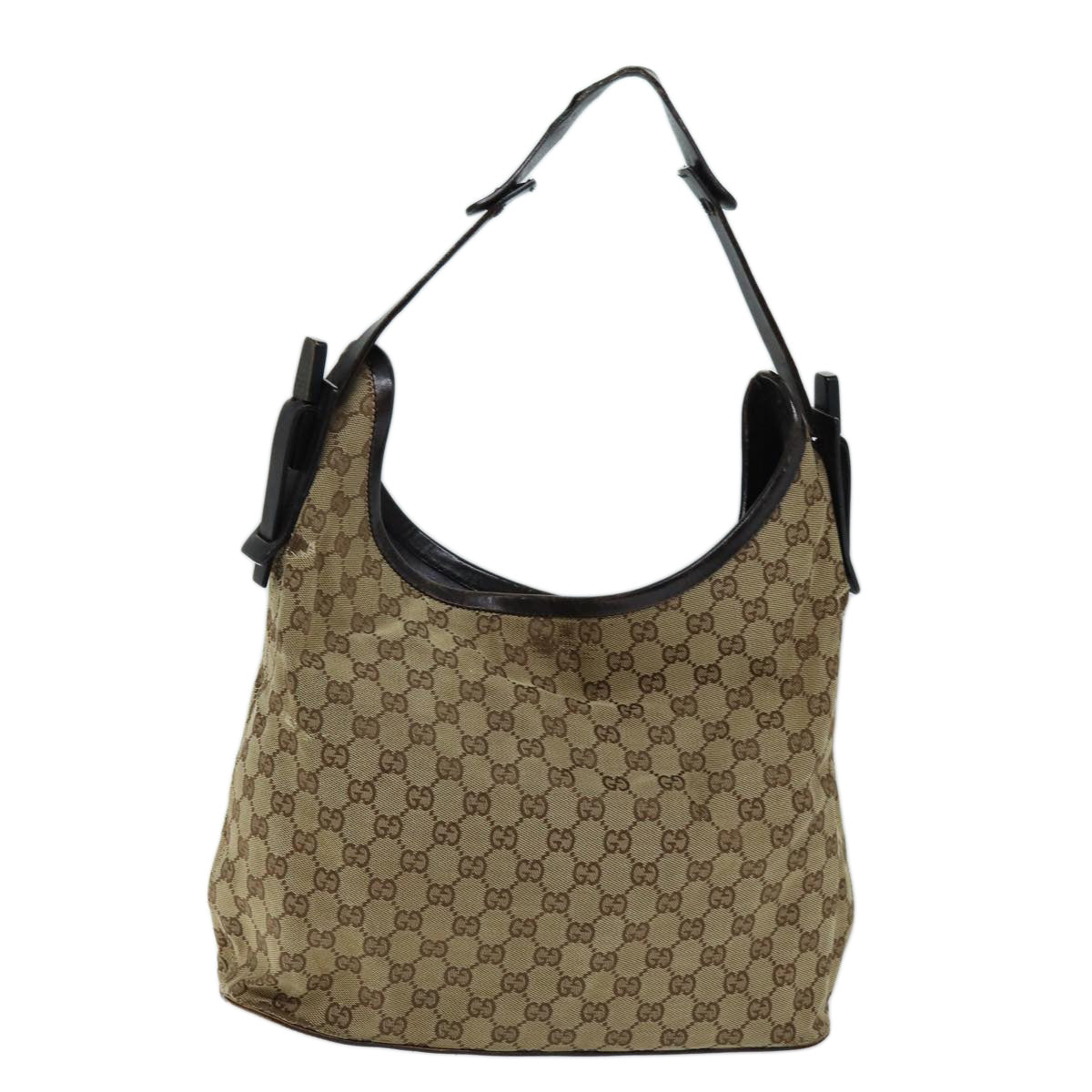 GUCCI GG Canvas Shoulder Bag Beige 106242 Auth 73740