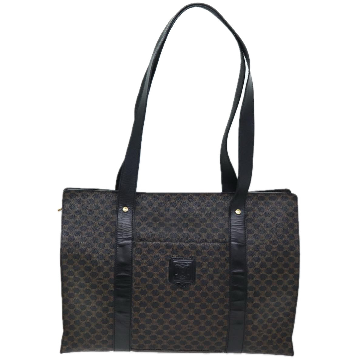 CELINE Macadam Canvas Tote Bag PVC Black Auth 73751 - 0