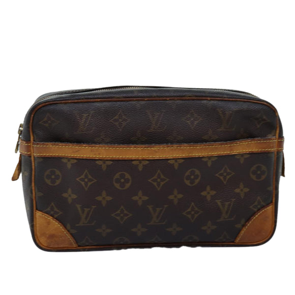 LOUIS VUITTON Monogram Compiegne 28 Clutch Bag M51845 LV Auth 73760