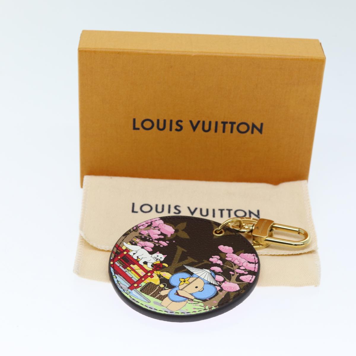 LOUIS VUITTON Monogram Porte Cre Illustre Key Ring M00499 LV Auth 73789A