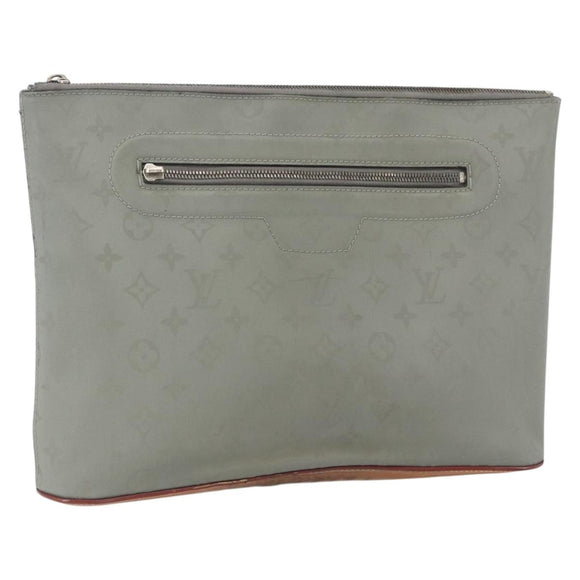 LOUIS VUITTON Monogram Titanium Pochette Cosmos Bag Gray M63240 LV Auth 73801