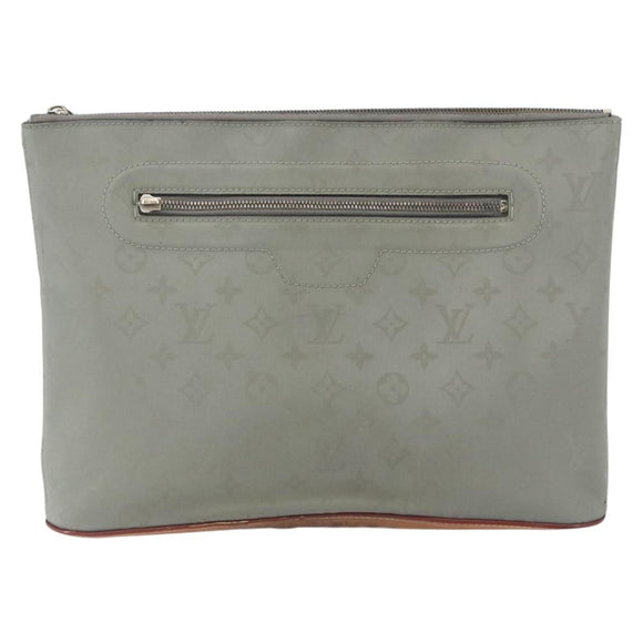 LOUIS VUITTON Monogram Titanium Pochette Cosmos Bag Gray M63240 LV Auth 73801