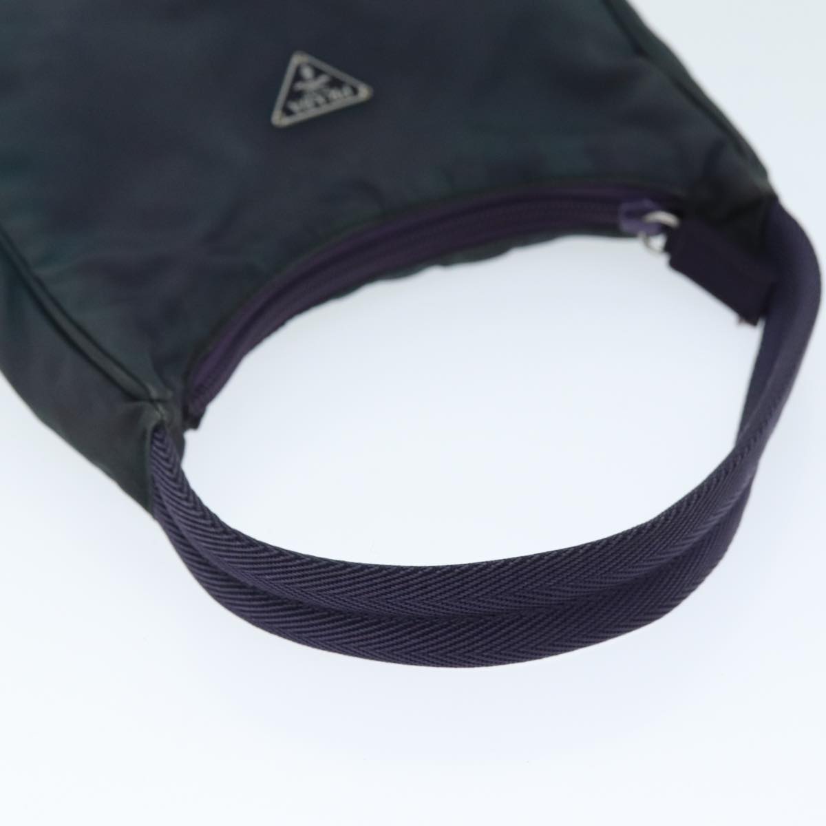 PRADA Hand Bag Nylon Green Auth 73868