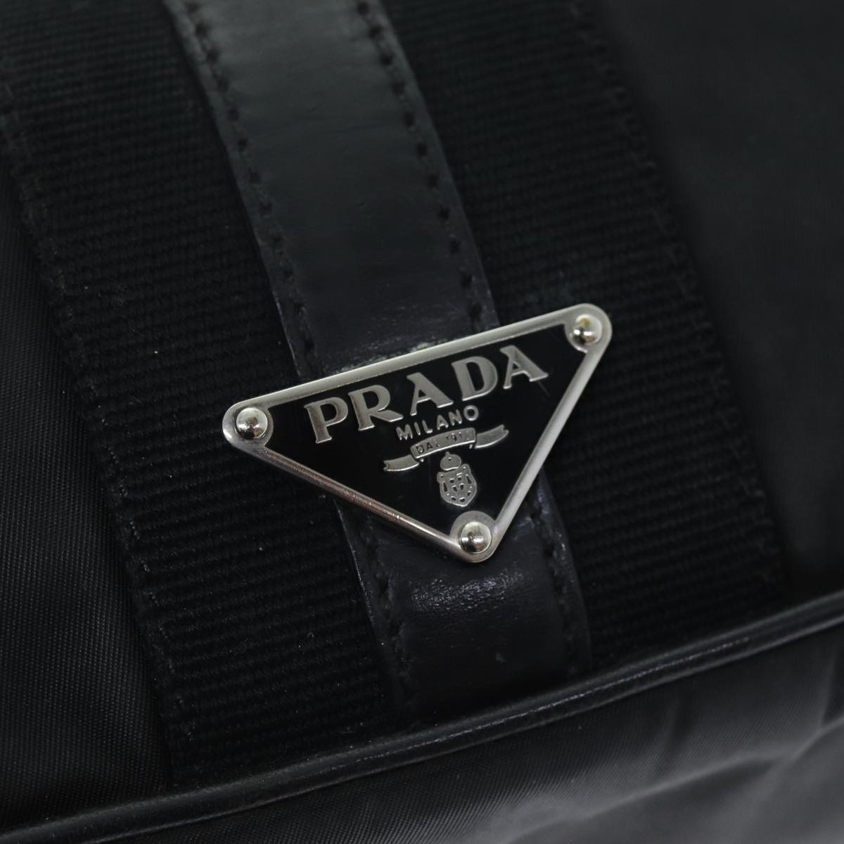 PRADA Shoulder Bag Nylon Black Auth 73869