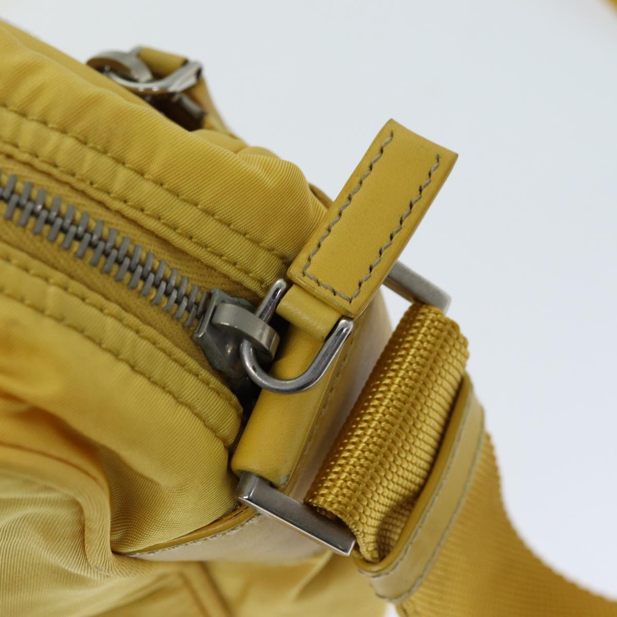 PRADA Shoulder Bag Nylon Yellow Auth 73871