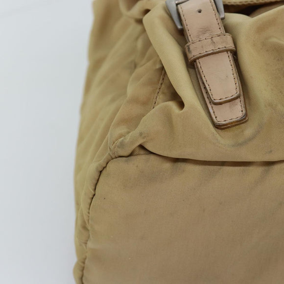 PRADA Rucksack Nylon Beige Auth 73873