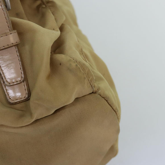 PRADA Rucksack Nylon Beige Auth 73873