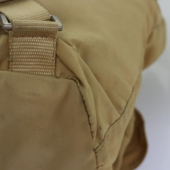 PRADA Rucksack Nylon Beige Auth 73873