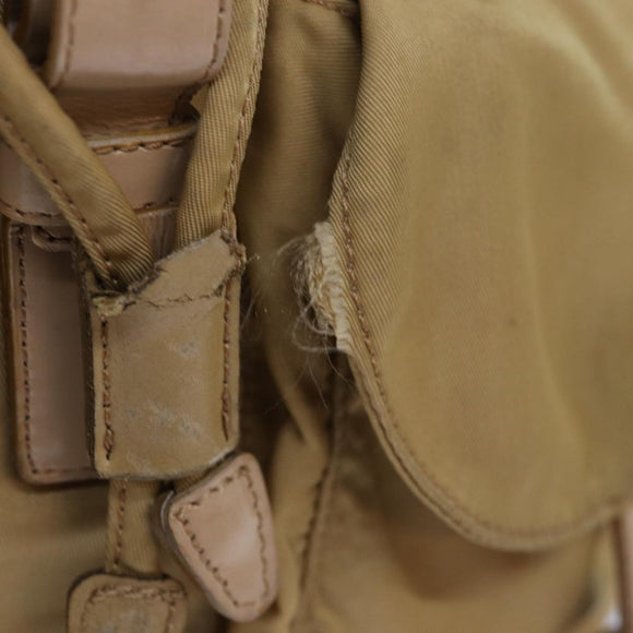 PRADA Rucksack Nylon Beige Auth 73873