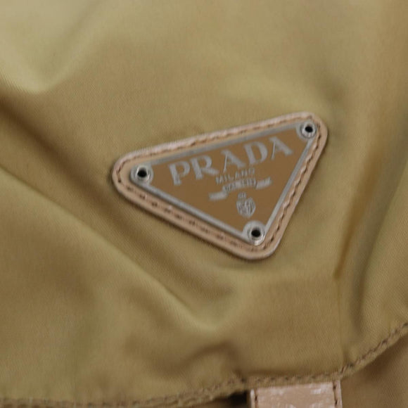 PRADA Rucksack Nylon Beige Auth 73873