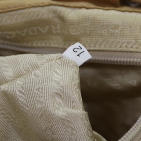 PRADA Rucksack Nylon Beige Auth 73873
