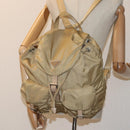 PRADA Rucksack Nylon Beige Auth 73873-22